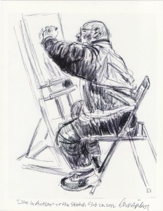 Joe in Action”  Drawing by Art Spikol, 2012 