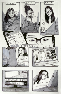 Amelia Jeoung, Grade 11, Comic Quarantine Life, Ink
Teacher: Andrea Keefe, Central High School
