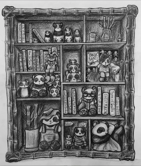 Daisy Dong, Grade 11, Panda Shelf, Ink Black Color Pencil
Teacher: Andrea Keefe, Central High School