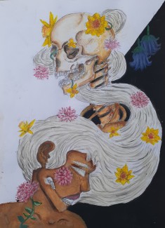 Gianna Fahy, Grade 12, Balance Life Death, Watercolor Acrylic Colored Pencil Pen
Teacher: Andrea Keefe, Central High School