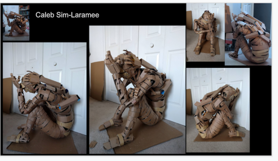 Caleb-SIm-Laramee-11th-Cardboard-Sculpture
Teacher: M. Stevens, High School For Creative & Performing Arts