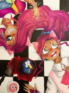 Edgar DeLaurentis, Grade10, Composition in Art, Watercolor and colored pencil
Teacher: Cathy Bateman, Arts Academy at Benjamin Rush