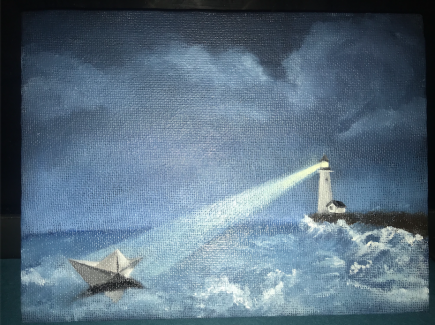 Rain Liang, Grade12, boat and lighthouse, acrylic
Teacher: Cathy Bateman, Arts Academy at Benjamin Rush