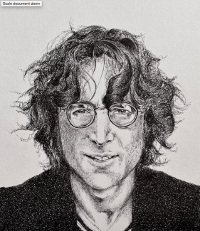 Sanjana Orion, Grade12, John Lennon, ballpoint pen
Teacher: Cathy Bateman,Arts Academy at Benjamin Rush