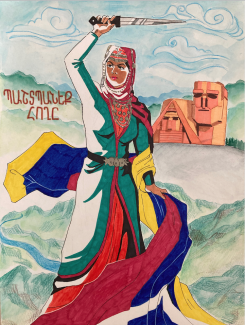 Teva Dang, Ukrainian, Protect the Land, Acrylic
Teacher: Cathy Bateman, Arts Academy at Benjamin Rush