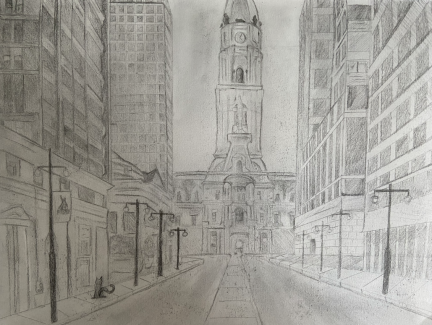 Isabel-Clark-9th-Grade-Downtown-Philly-graphite
Teacher: Dominic Doyle, Arts Academy at Benjamin Rush
