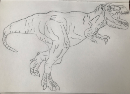 Danny Nguyen, Grade 11, Dinosaur, pencil
Teacher: M. McDonald, Furness High School
