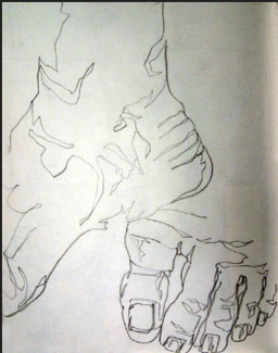 -Gianna Perez, Grade12, Blind Contour, Ink
Teacher: M. McDonald, Furness High School