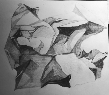 Ashley Greene, 12th, Crumpled Paper Value Study, Graphite
Teacher: Mrs. Hahn, Philadelphia High School for Girls